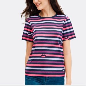 Kate Spade New York Lips Striped Tee shirt S